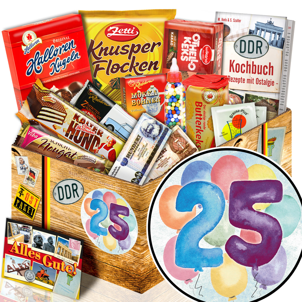 Zahl 25 - Süßigkeiten Set DDR L - monatsgeschenke.de