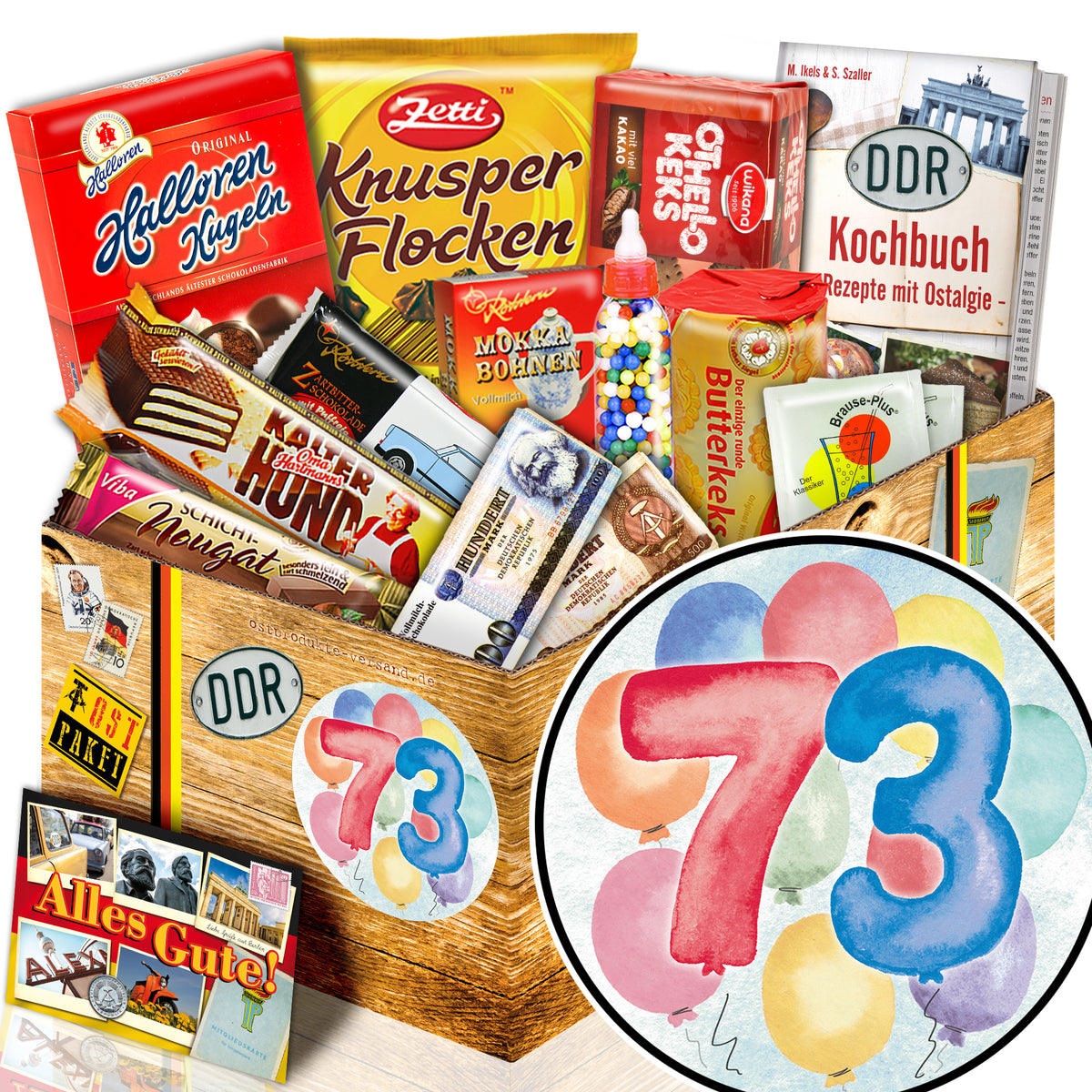 Zahl 73 - Süßigkeiten Set DDR L