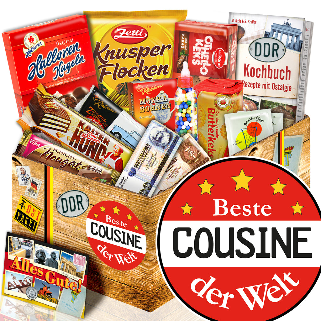 Beste Cousine - Süßigkeiten Set DDR L - monatsgeschenke.de