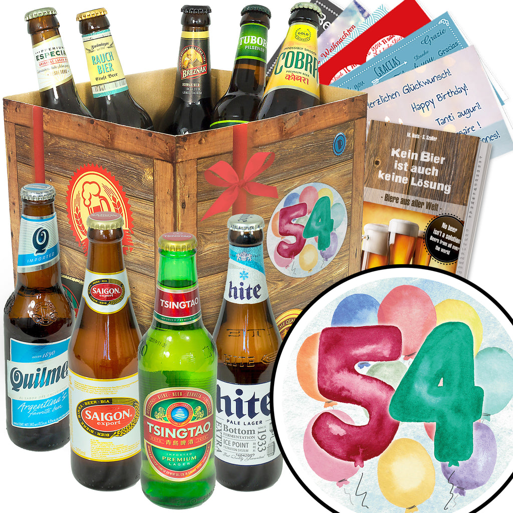 Geburtstag 54 | 9 Spezialitäten Biere aus aller Welt | Biergeschenk