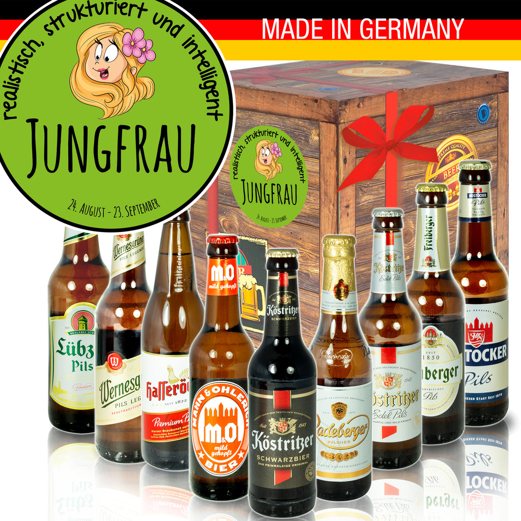 Sternzeichen Jungfrau | 9x Bier Biere Ostdeutsch | Bier Geschenk