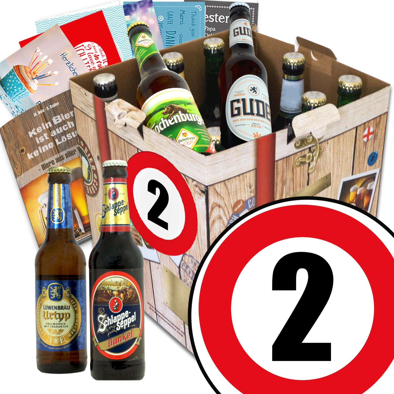 Zahl 2 | 9 Flaschen Biere Deutschland | Bier Geschenk