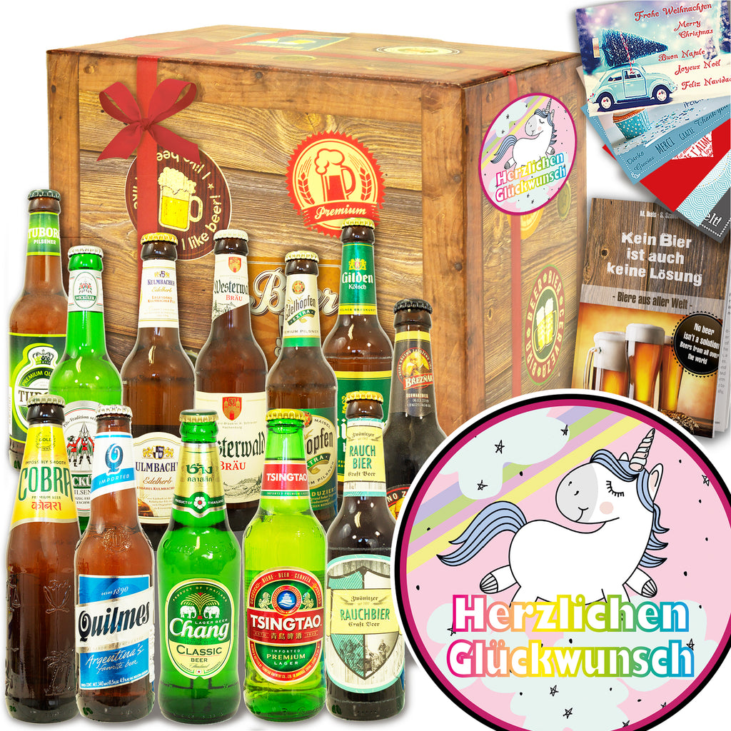 Herzlichen Glückwunsch Einhorn | 12 Biersorten Bier International und DE | Biertasting