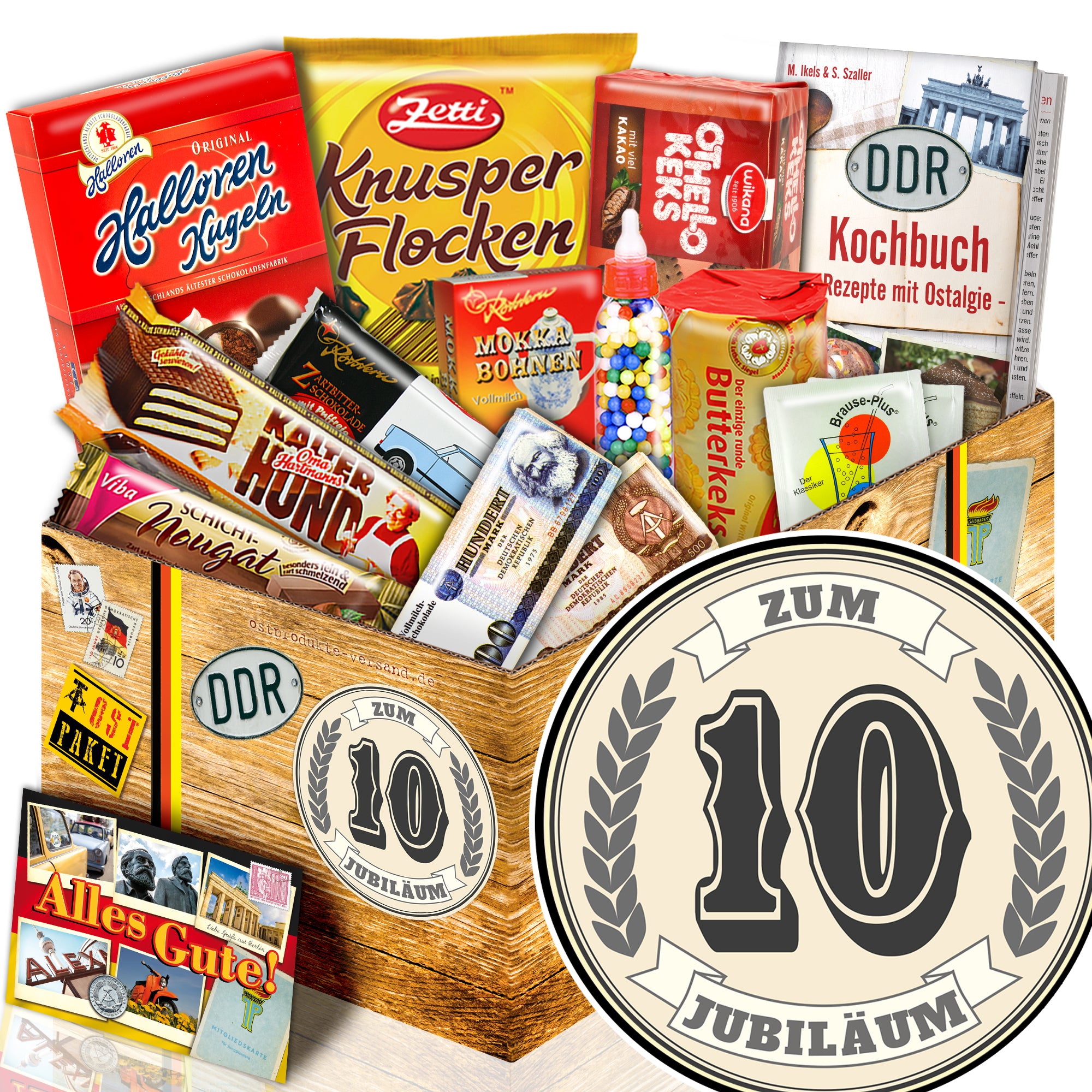 Zum 10 Jubiläum - Süßigkeiten Set DDR L
