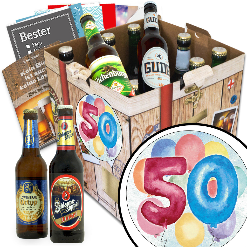 50. Geburtstag | 9x Bier Biere Deutschland | Geschenkbox