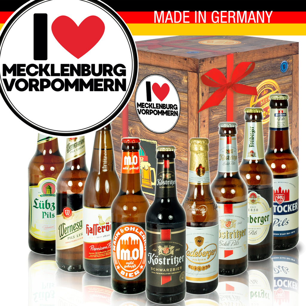 I Love Mecklenburg-Vorpommern | 9 Biersorten Ostdeutsche Biere | Paket