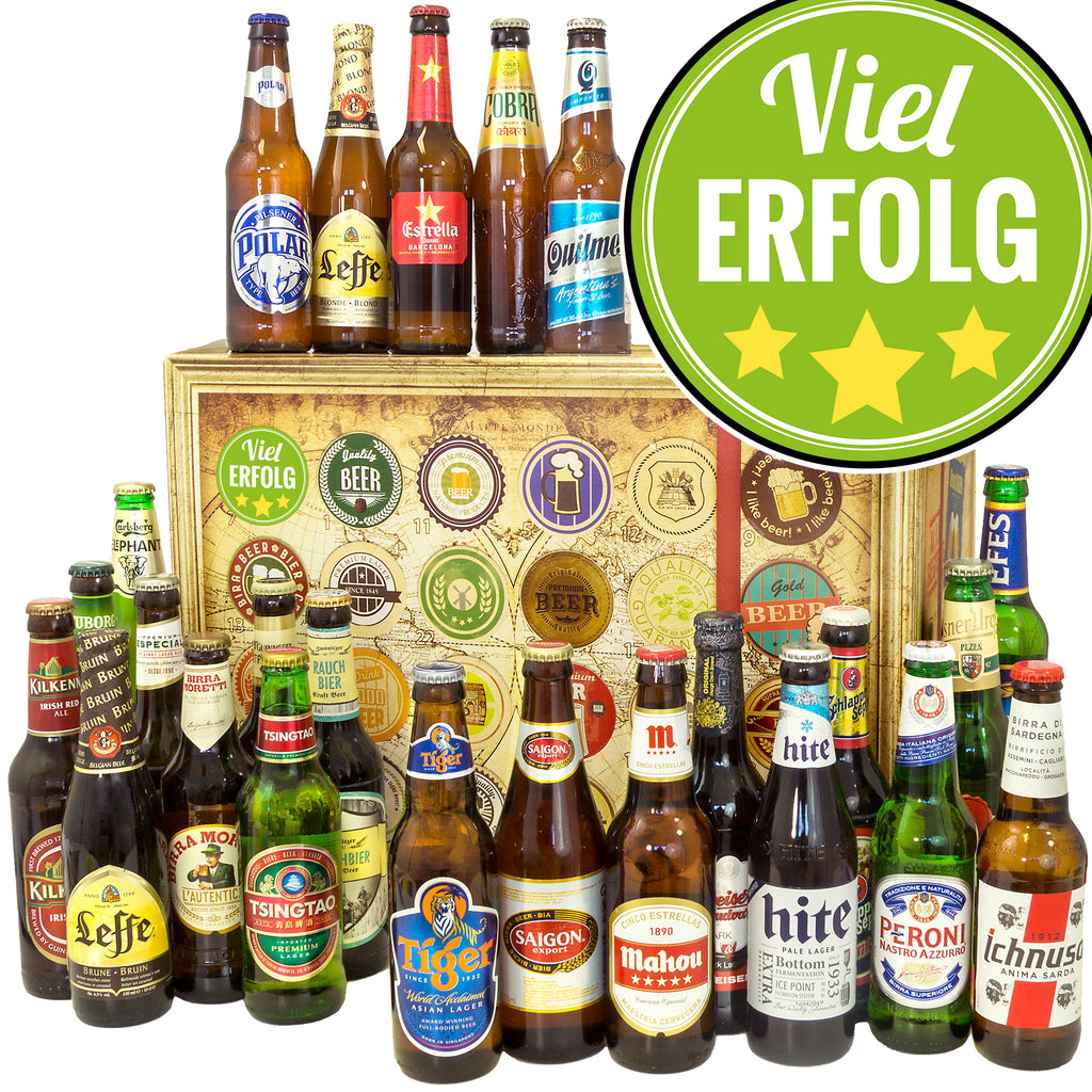 Viel Erfolg | 24 Spezialitäten Bier International | Geschenkset