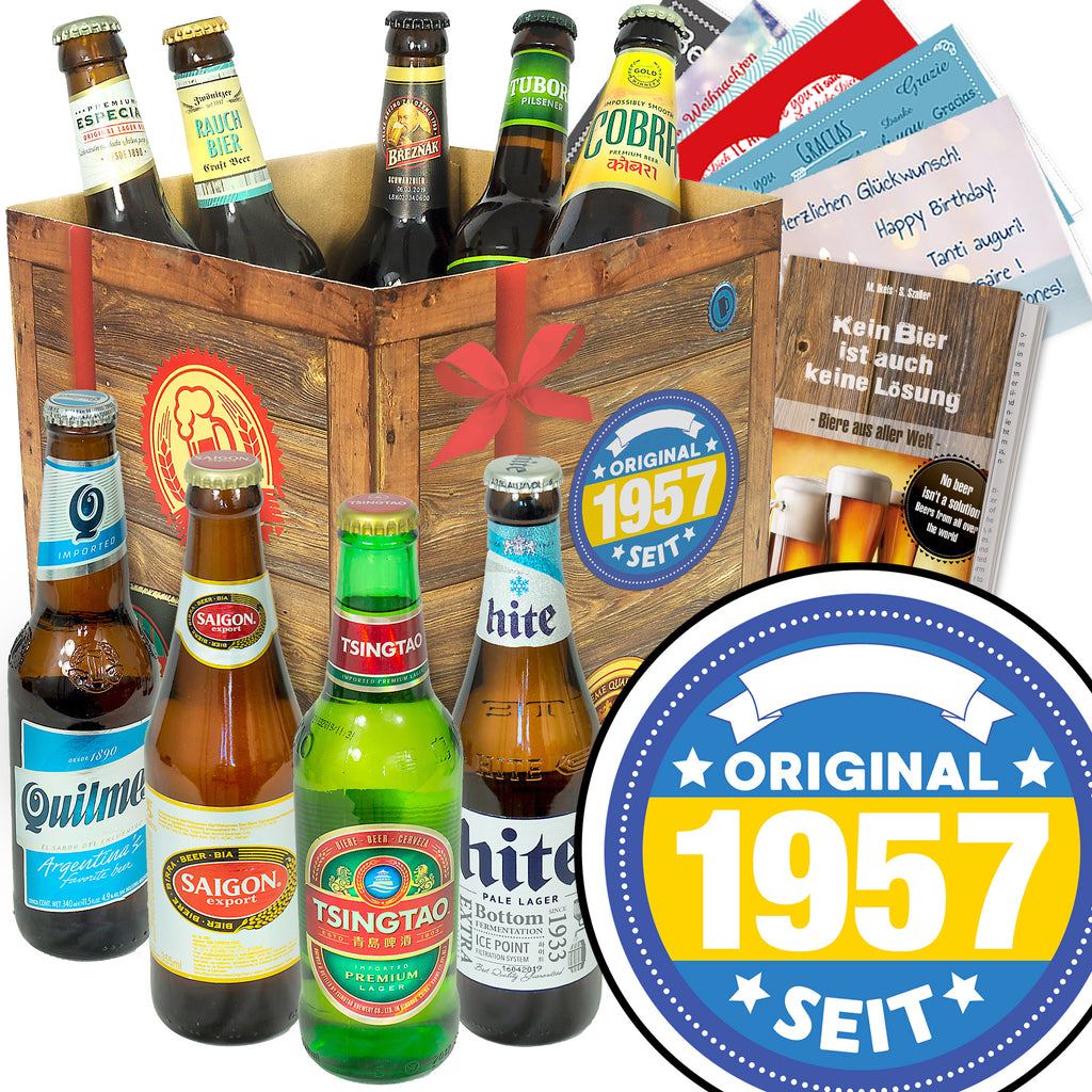 Original seit 1957 | 9 Flaschen Biere der Welt | Geschenkkorb