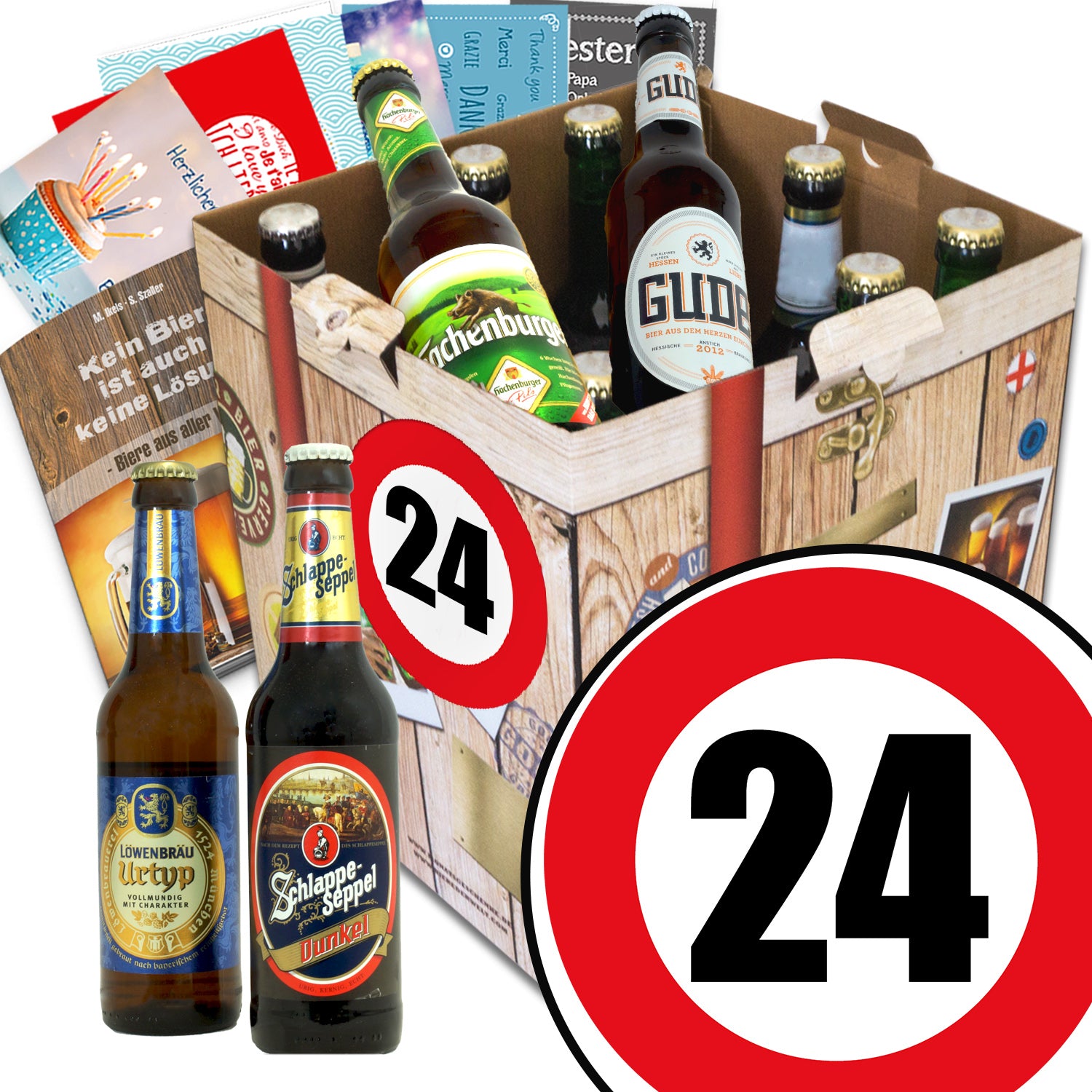 Zahl 24 | 9 Flaschen Deutsche Biere | Box