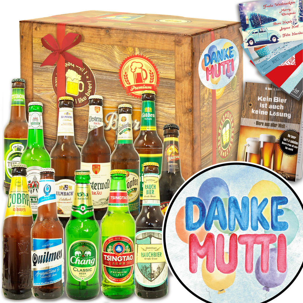 Danke Mutti | 12 Biersorten Bier aus der Welt und Deutschland | Box