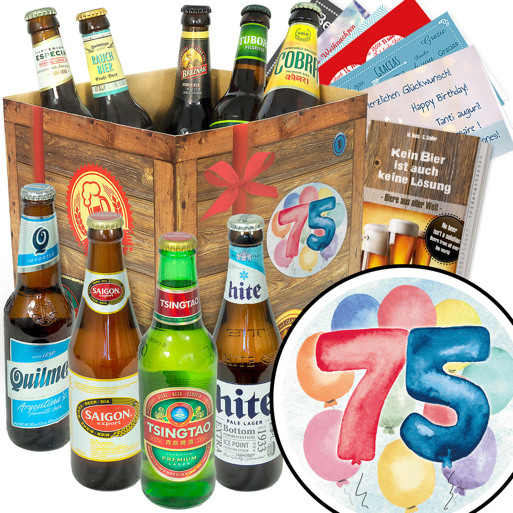 Geburtstag 75 | 9 Spezialitäten Bier International | Bierpaket