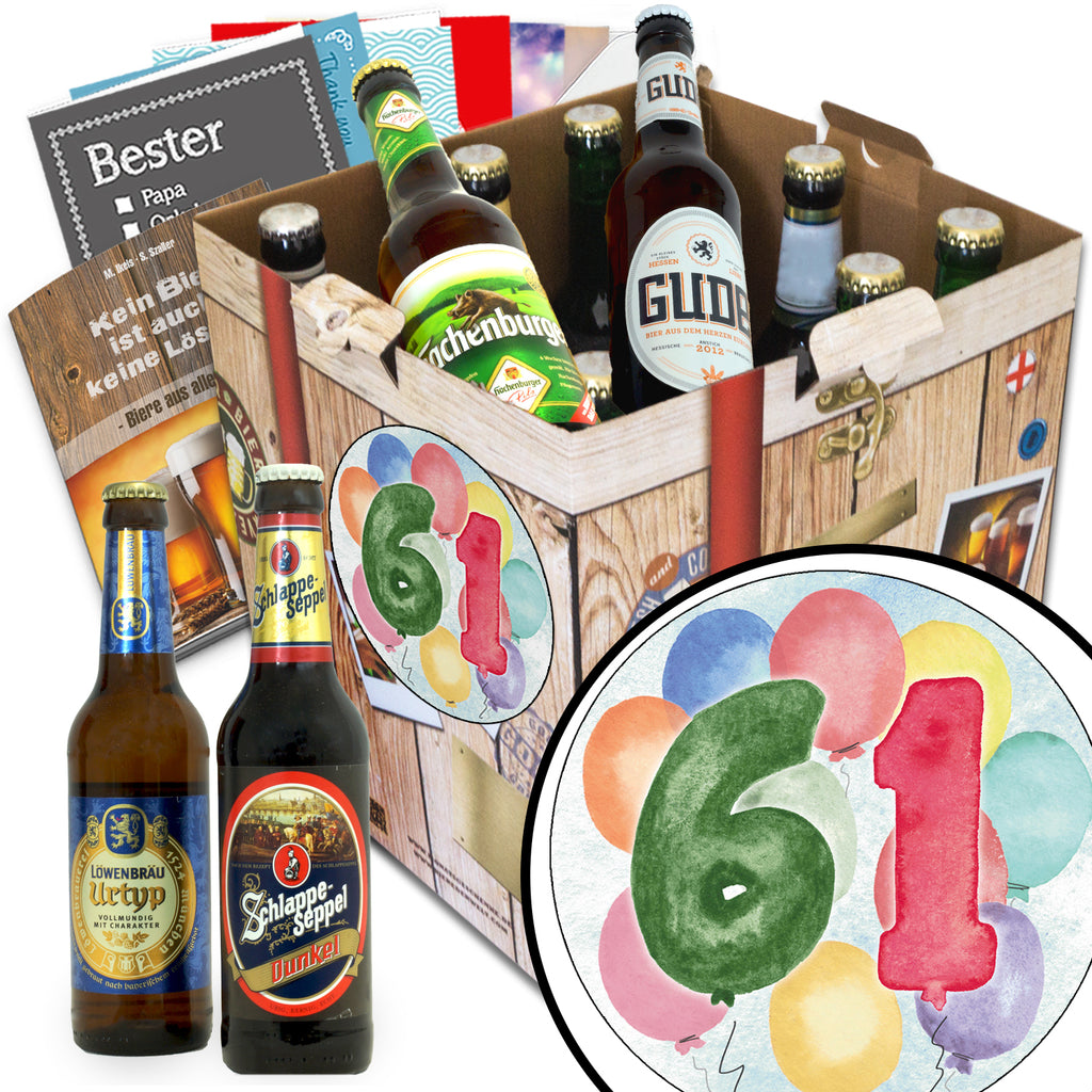 Geburtstag 61 | 9x Bier Biere aus Deutschland | Geschenkset