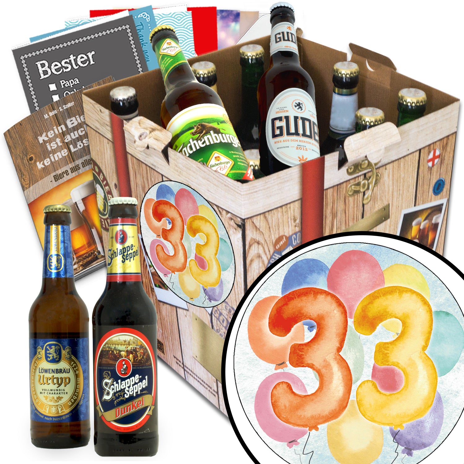 Geburtstag 33 | 9x Bier Deutsche Biere | Probierpaket
