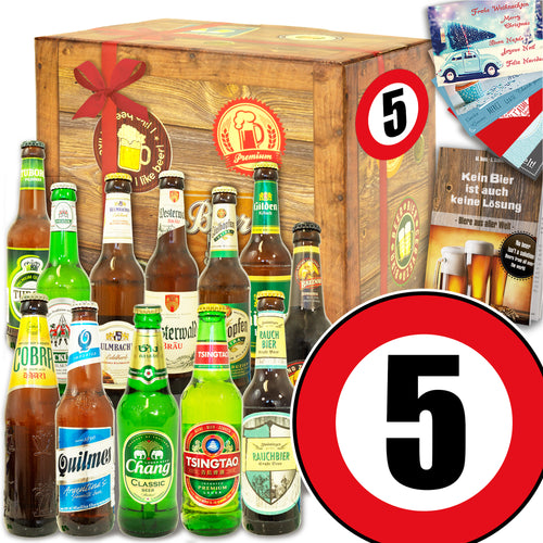 Zahl 5 | 12x Bier International und DE | Paket