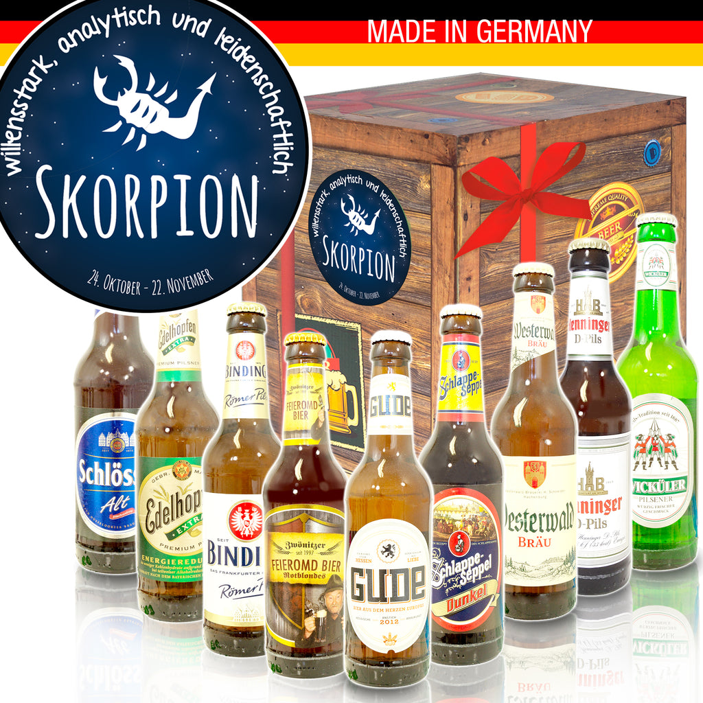 Sternzeichen Skorpion | 9x Bier Deutschlandreise | Geschenkkorb