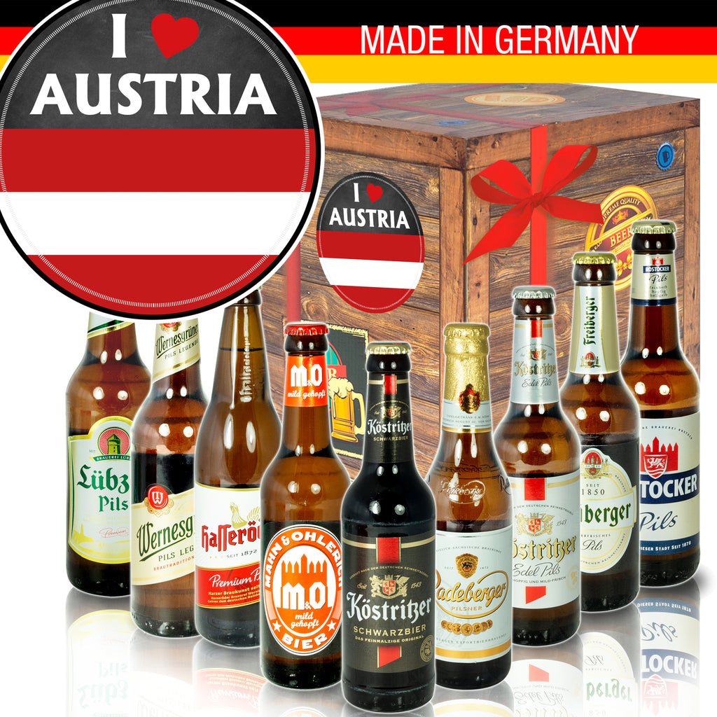 I love Austria | 9 Spezialitäten Biere aus Ostdeutschland | Bierbox