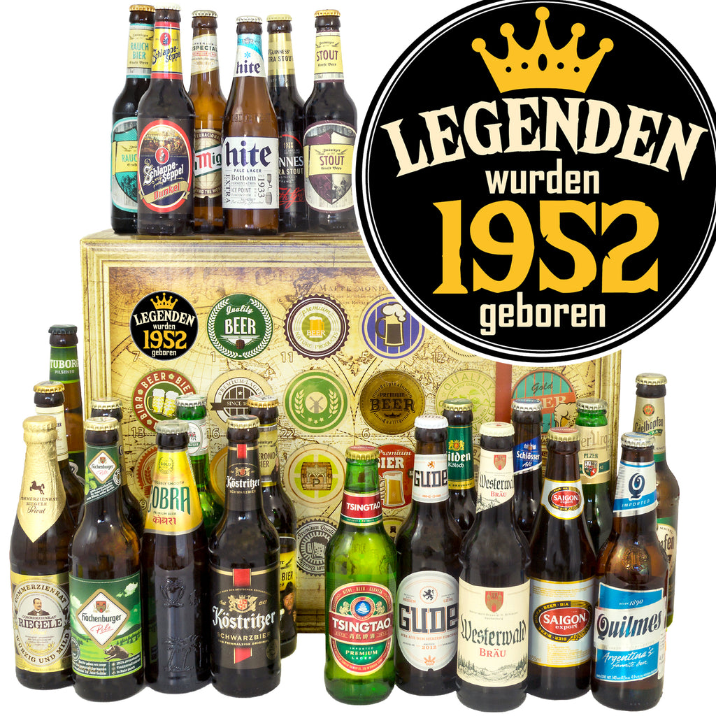 Legenden 1952 | 24x Bier Bier Deutschland und Welt | Geschenkkorb