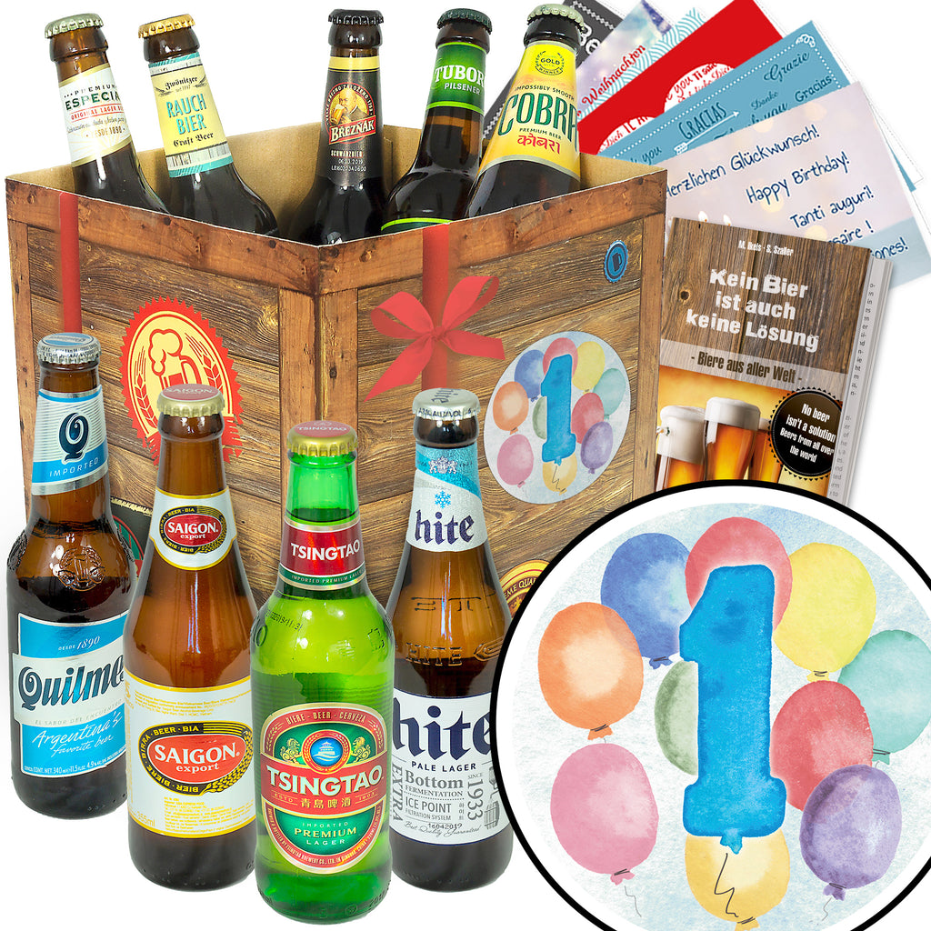 Jahrestag 1 | 9 Spezialitäten Bier International | Geschenk Set