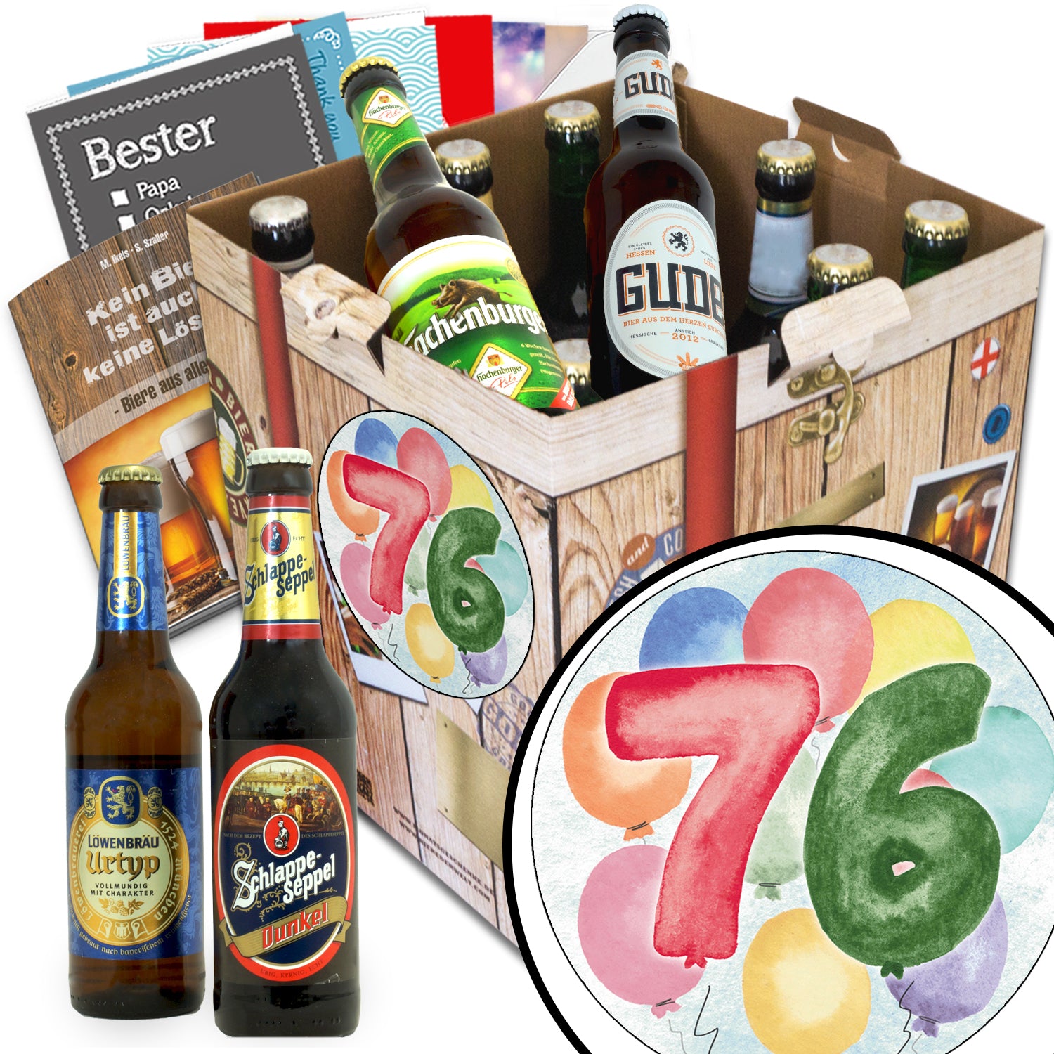 Geburtstag 76 | 9x Bier Deutsche Biere | Geschenkkorb