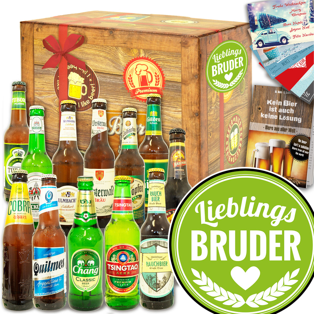 Lieblings-Bruder | 12 Biersorten Bier International und DE | Geschenkidee