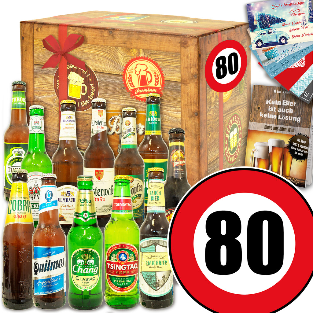 Zahl 80 | 12 Spezialitäten Bier Deutschland und Welt | Geschenkset