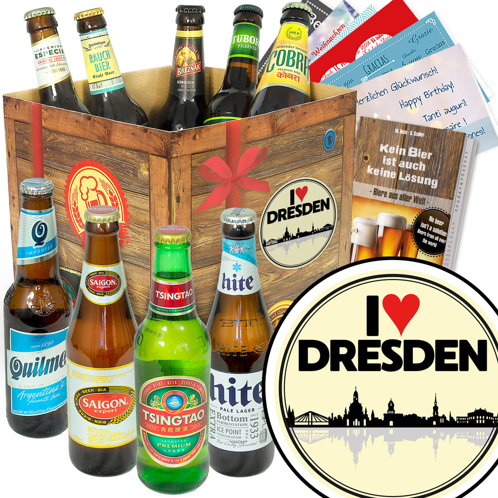 I love Dresden | 9 Flaschen Bier International | Box