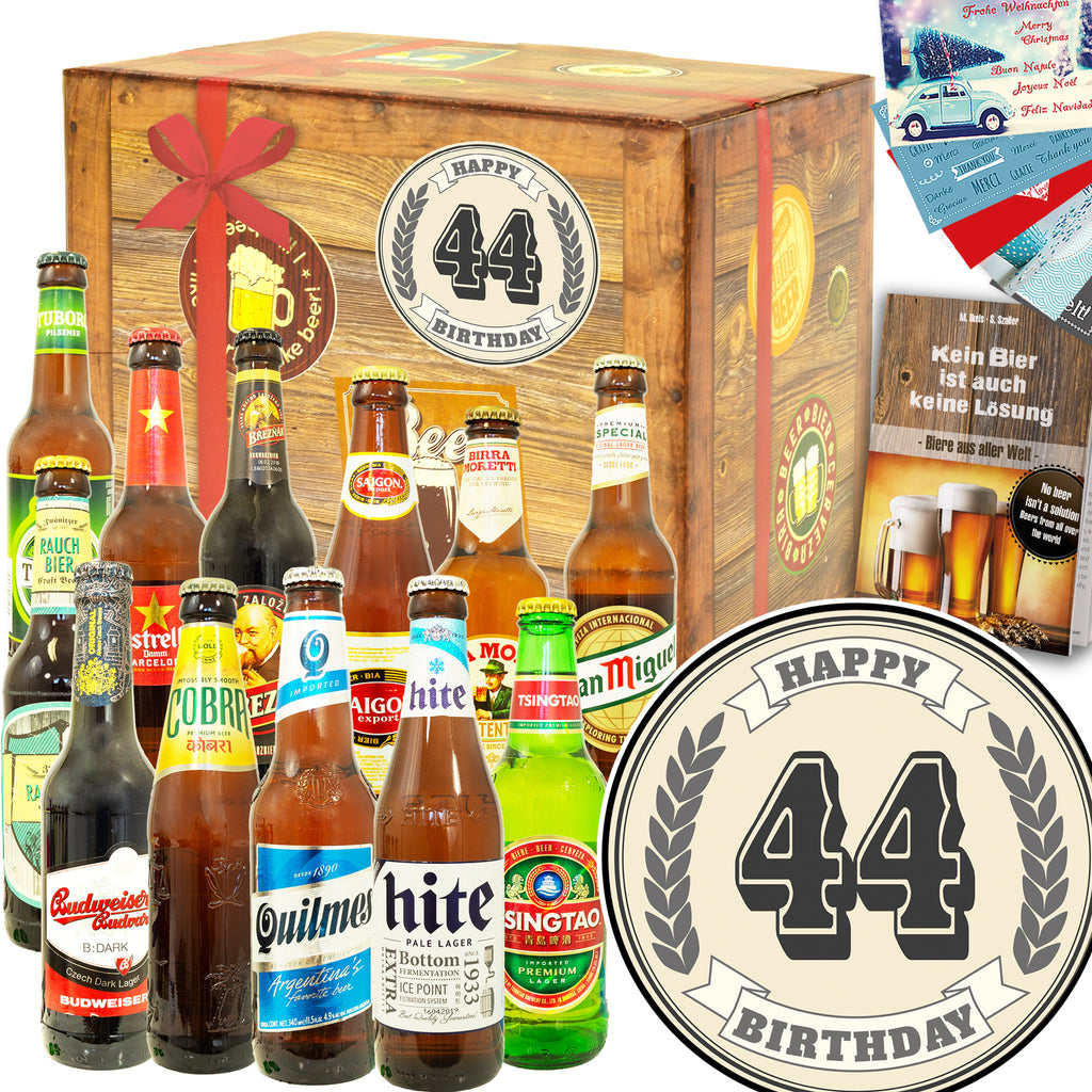 Geburtstag 44 | 12 Flaschen Bier Weltreise | Paket