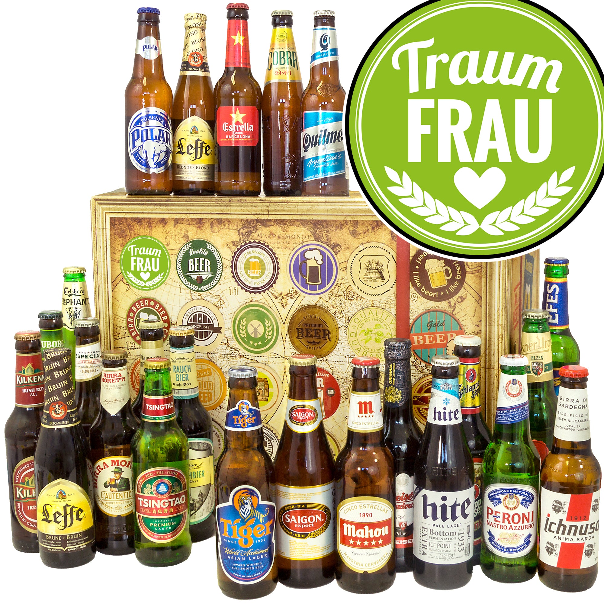 Traumfrau | 24 Spezialitäten Bierweltreise | Geschenkpaket - monatsgeschenke.de