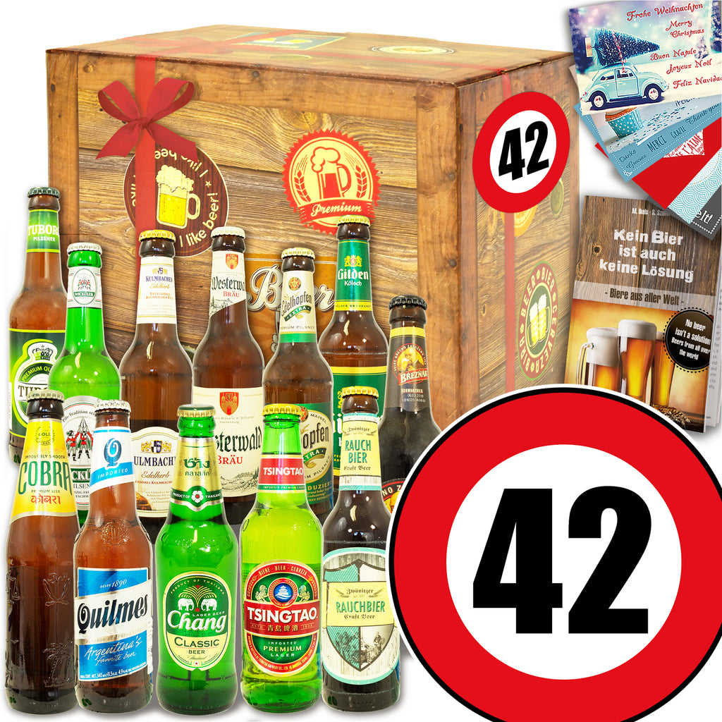 Zahl 42 | 12 Biersorten Bier International und DE | Bier Geschenk