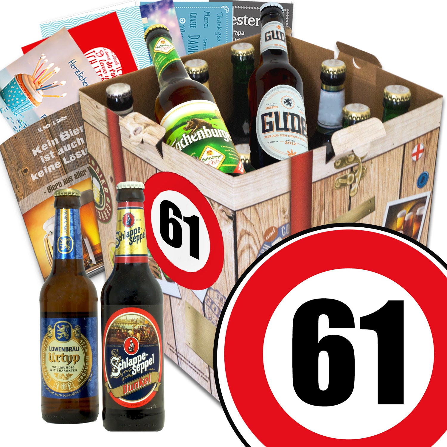 Zahl 61 | 9x Biere aus Deutschland | Geschenkidee