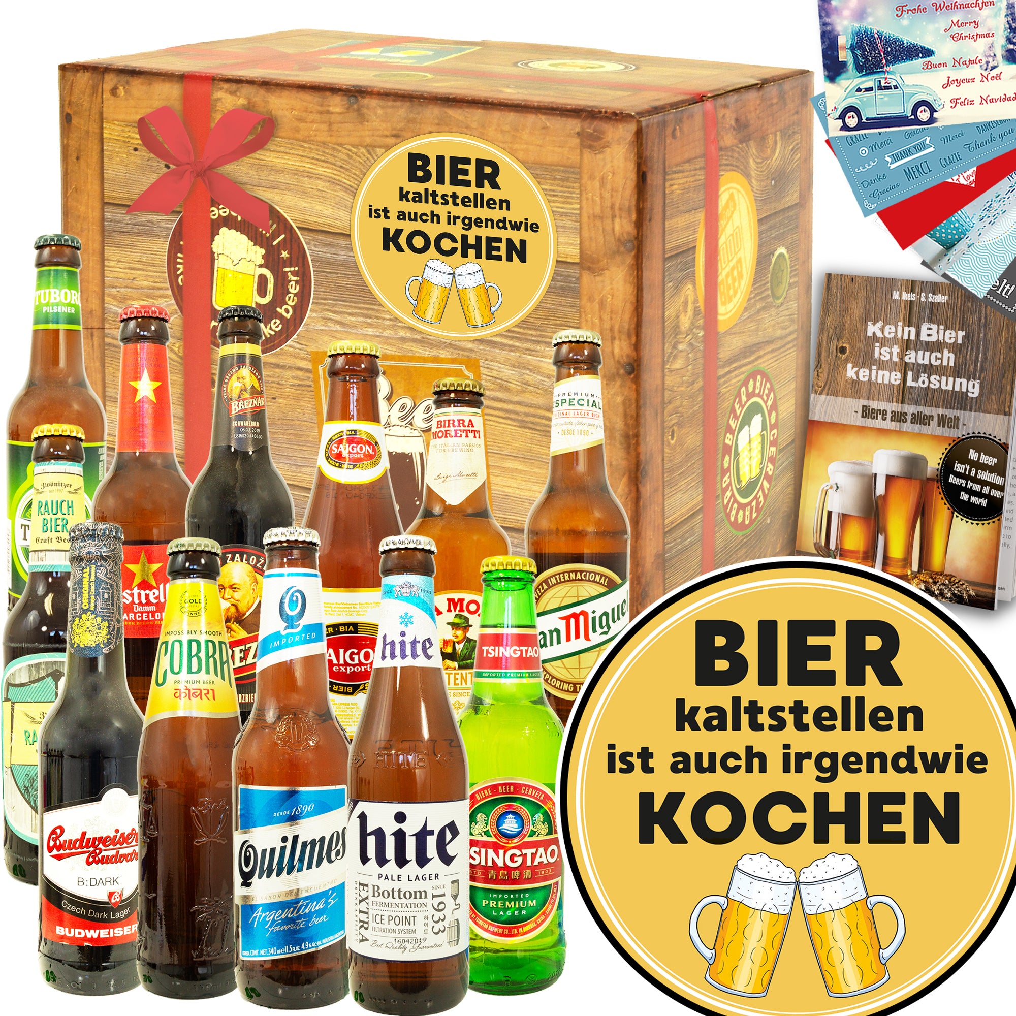 Bier kalt stellen | 12 Spezialitäten Biere der Welt | Geschenk Set