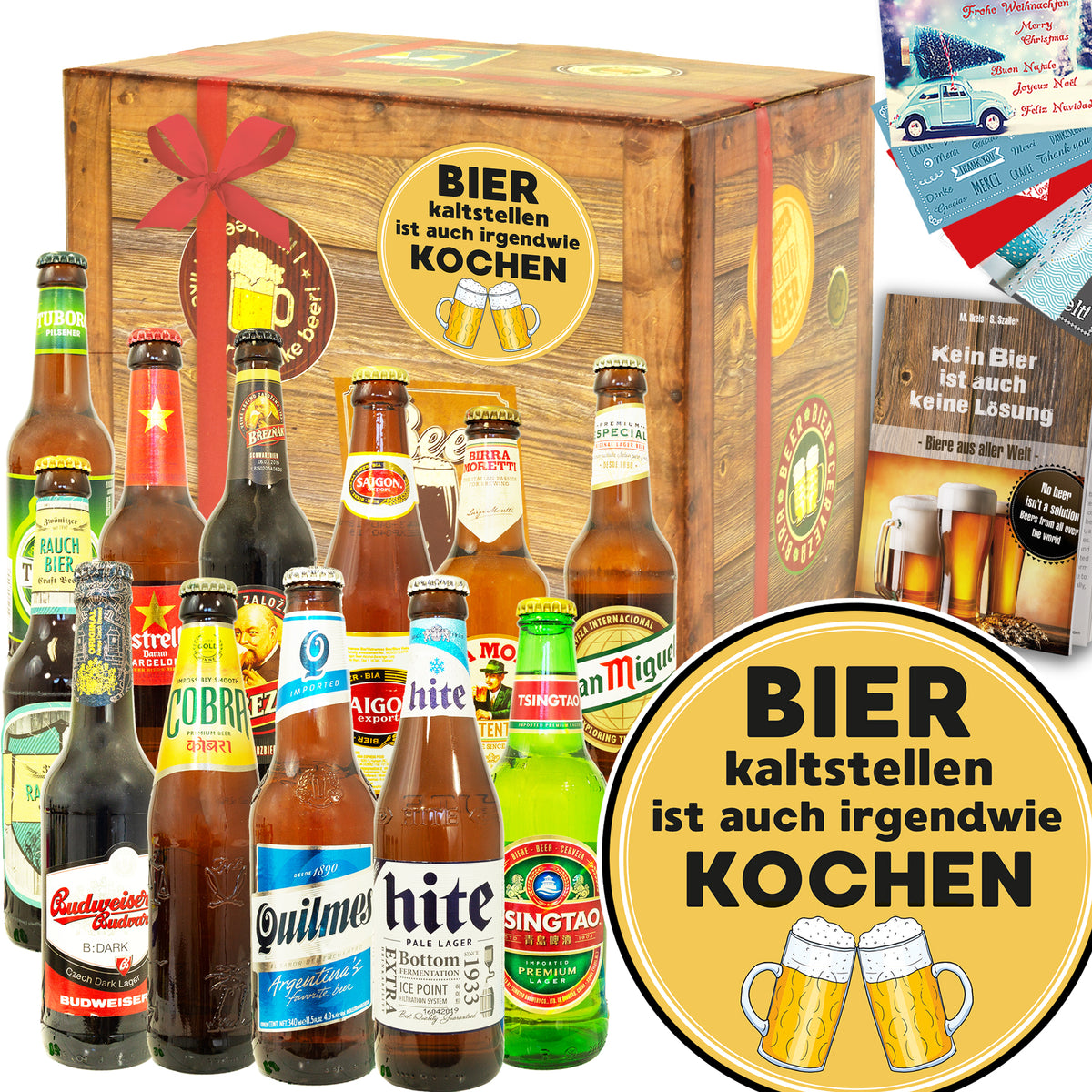 Bier kalt stellen | 12 Spezialitäten Biere der Welt | Geschenk Set