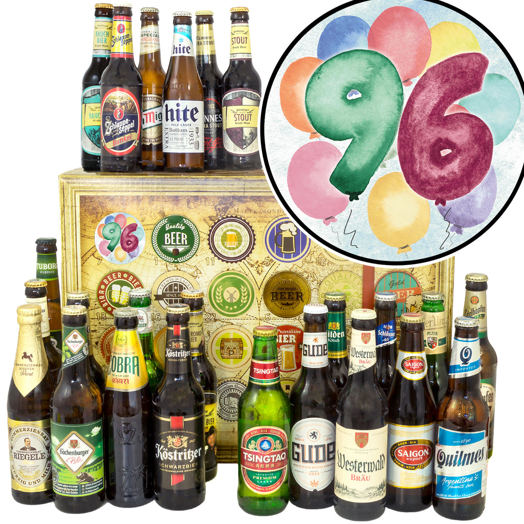 Geburtstag 96 | 24 Biersorten Bier International und Deutschland | Bierset