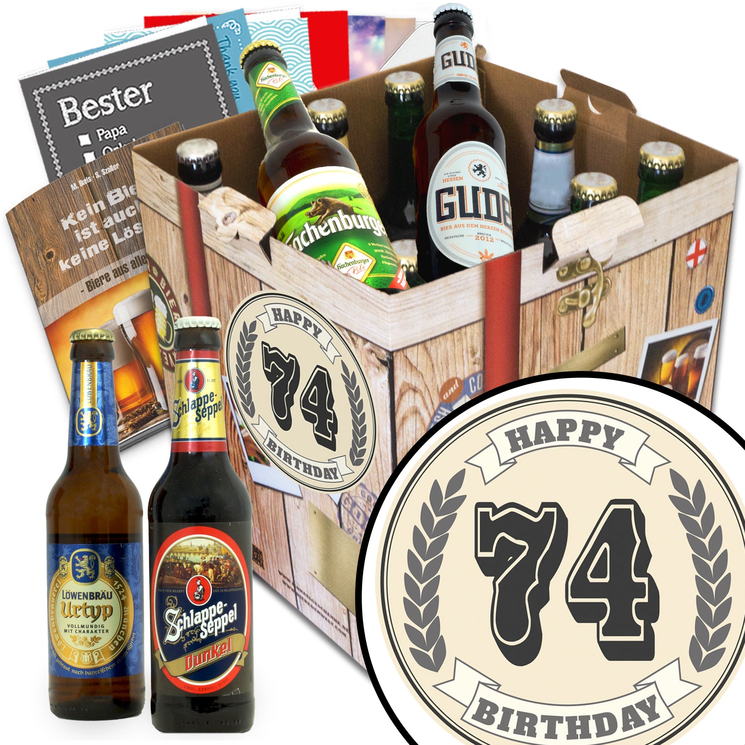 Geburtstag 74 | 9 Spezialitäten Bier Deutschlandreise | Geschenkpaket