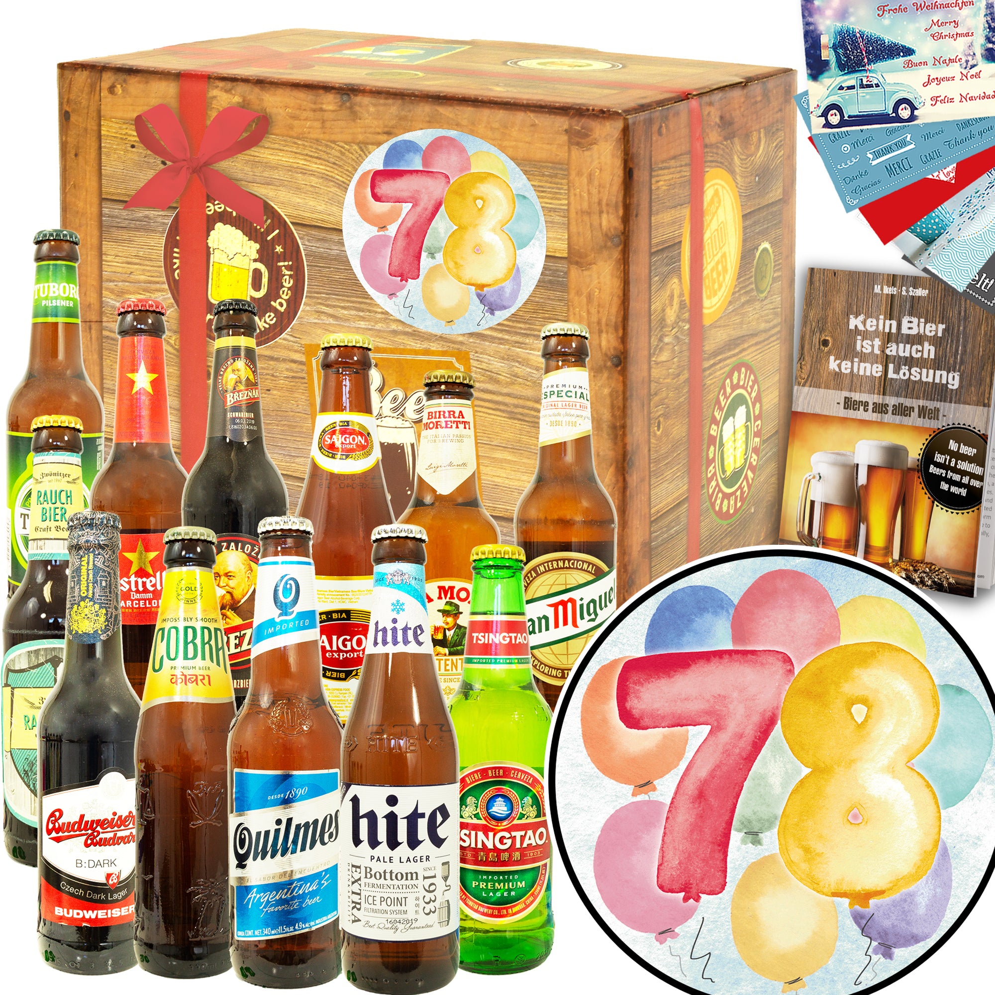 Geburtstag 78 | 12 Biersorten Biere der Welt | Geschenk Box
