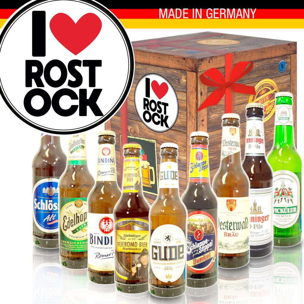 I love Rostock | 9x Deutsche Biere | Geschenk Set