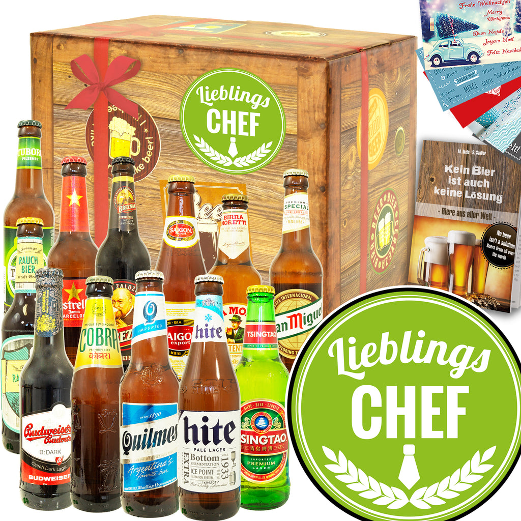 Lieblings-Chef | 12 Flaschen Biere aus aller Welt | Präsent