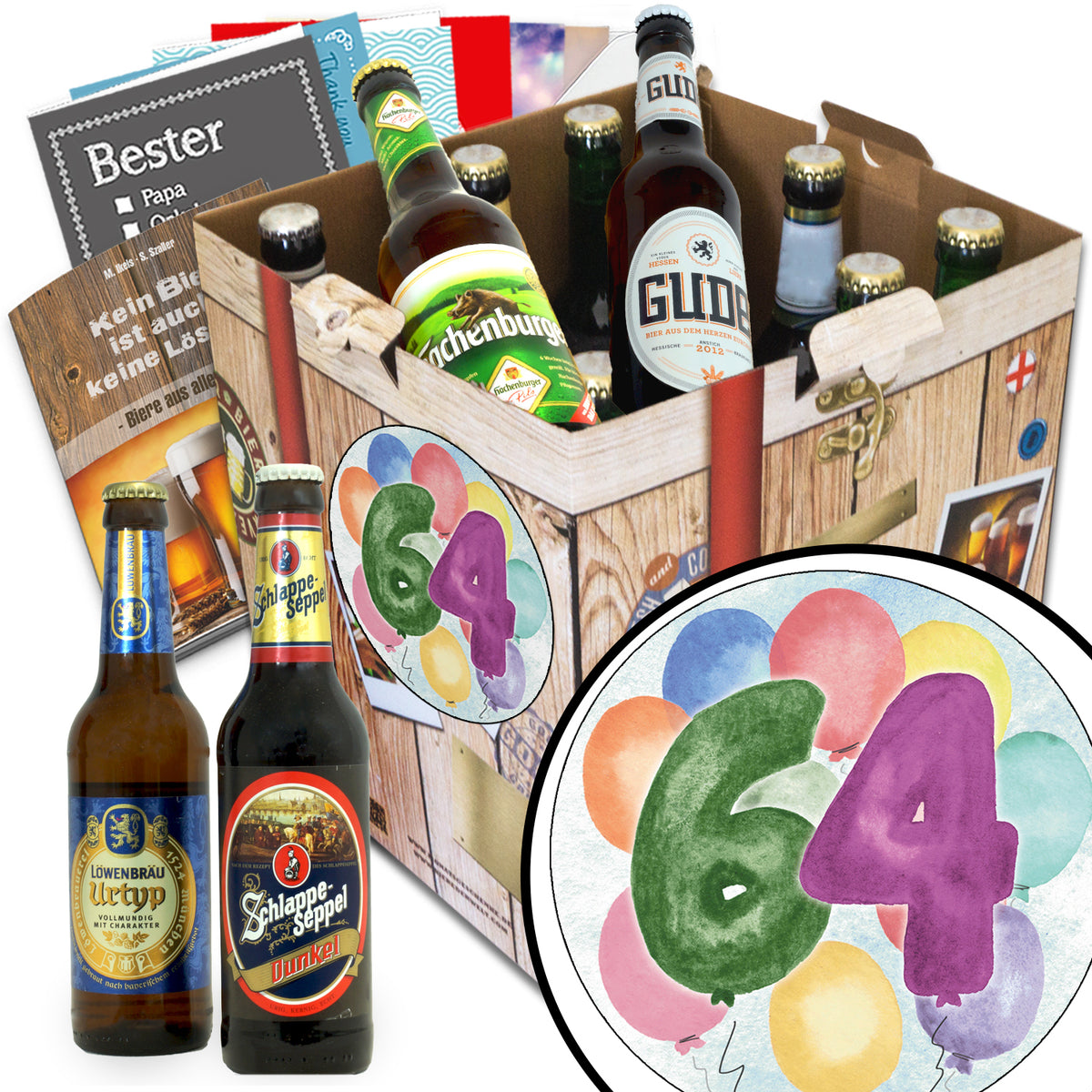 Geburtstag 64 | 9x Deutsche Biere | Präsent
