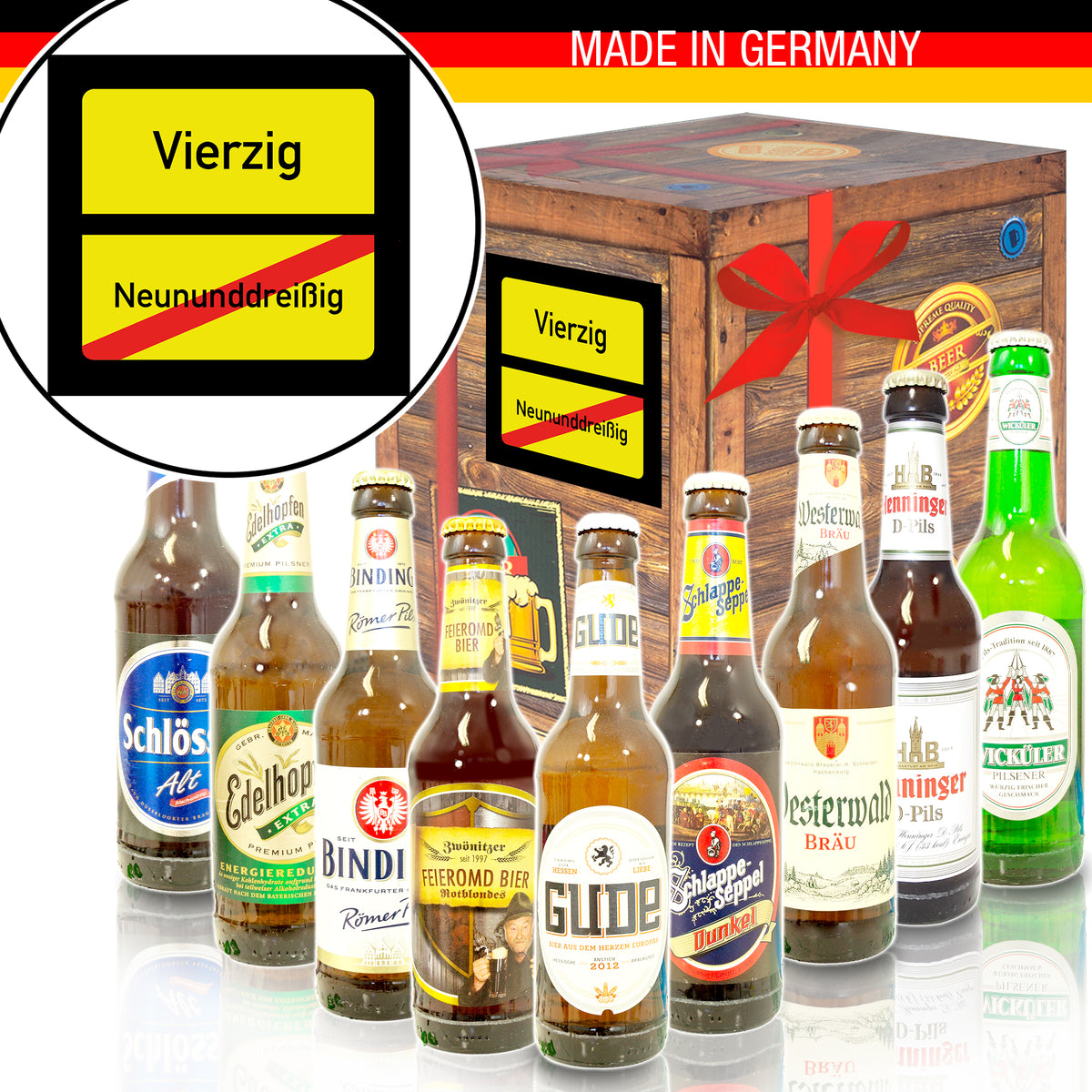 Ortsschild 40 | 9 Spezialitäten Deutsche Biere | Geschenkpaket