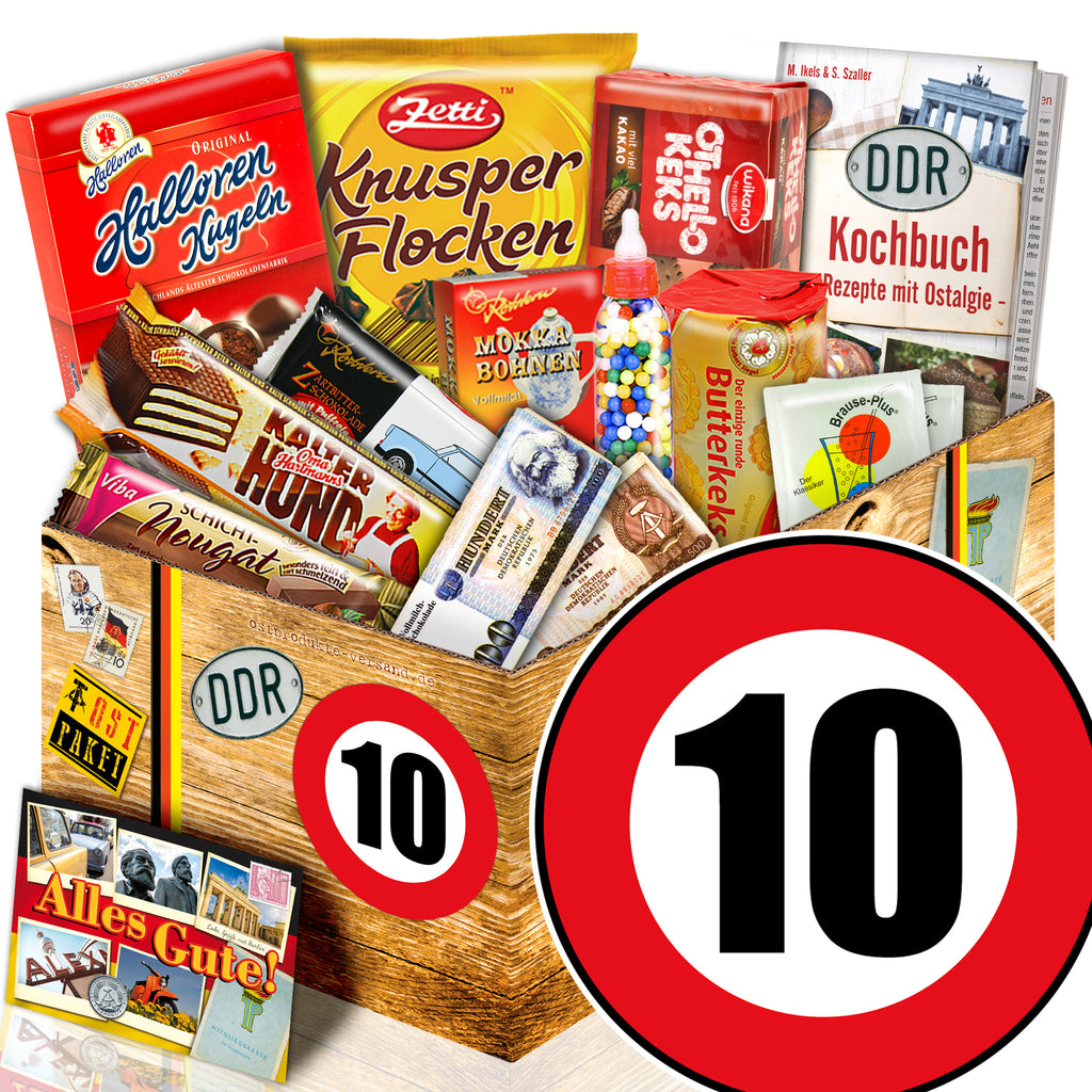 Zahl 10 - Süßigkeiten Set DDR L - monatsgeschenke.de