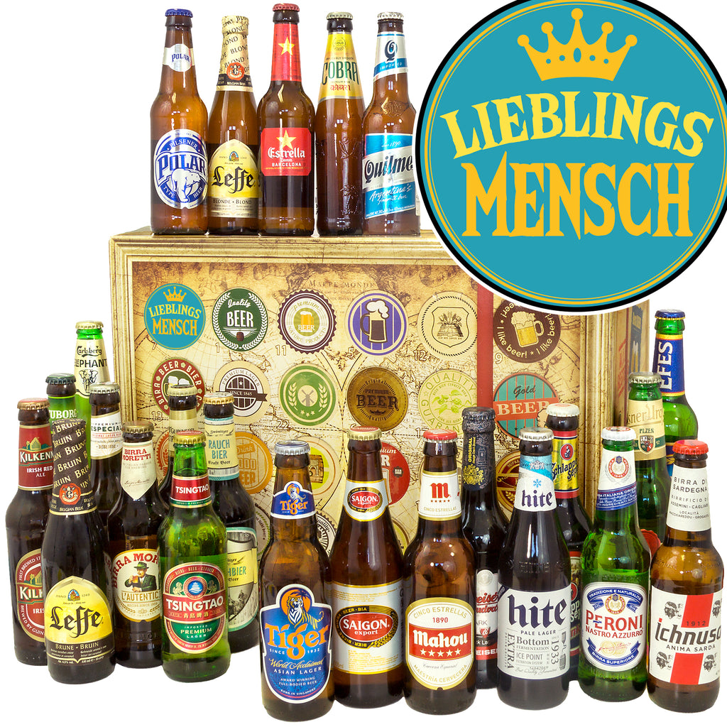 Lieblingsmensch | 24 Spezialitäten Biere aus aller Welt | Geschenkbox