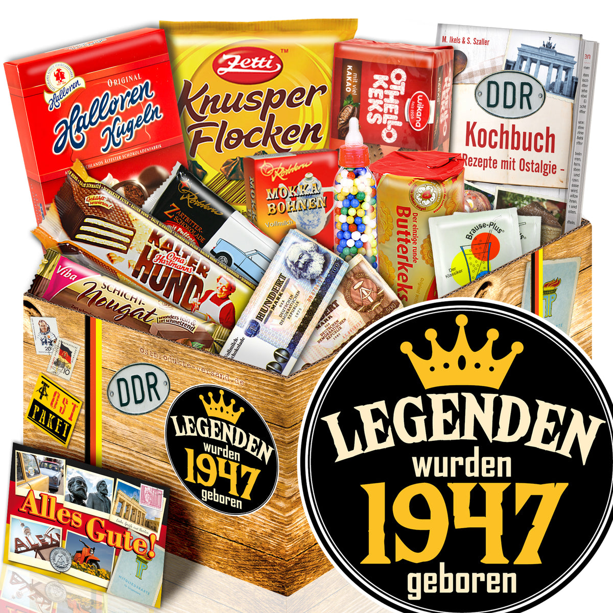 Legenden wurden 1947 geboren - Süßigkeiten Set DDR L