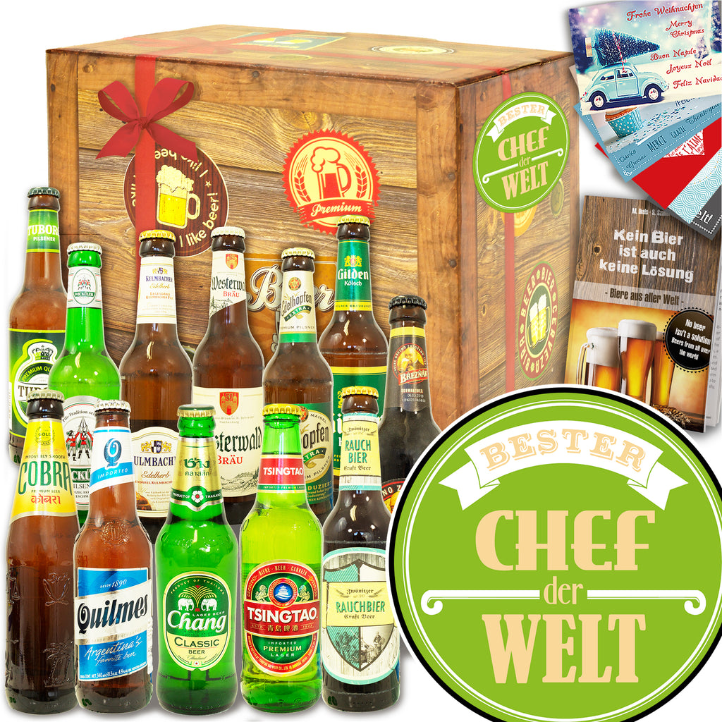 Bester Chef | 12 Spezialitäten Biere Welt und Deutschland | Geschenkpaket