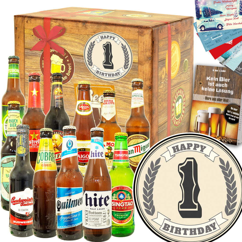 Geburtstag 1 | 12x Bier aus aller Welt | Geschenkkorb