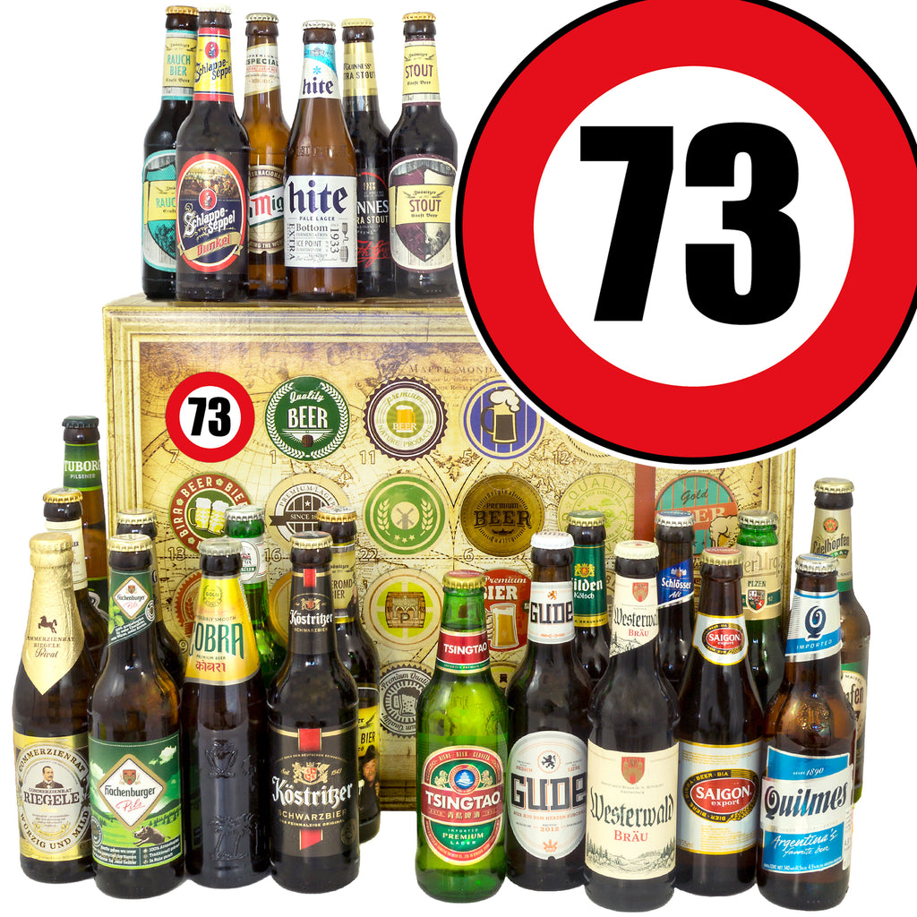 Zahl 73 | 24 Flaschen Bier Deutschland und Welt | Bierset