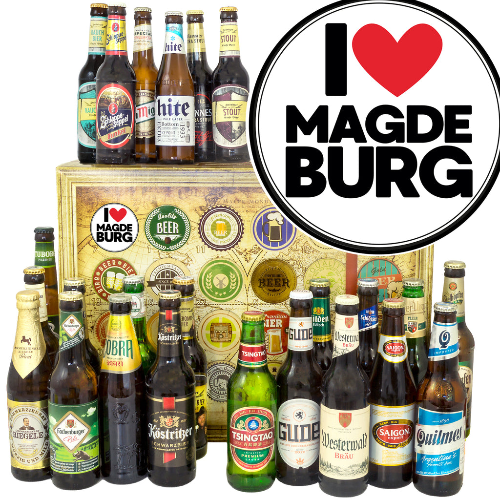 I love Magdeburg | 24x Bier International und Deutschland | Bier Geschenk