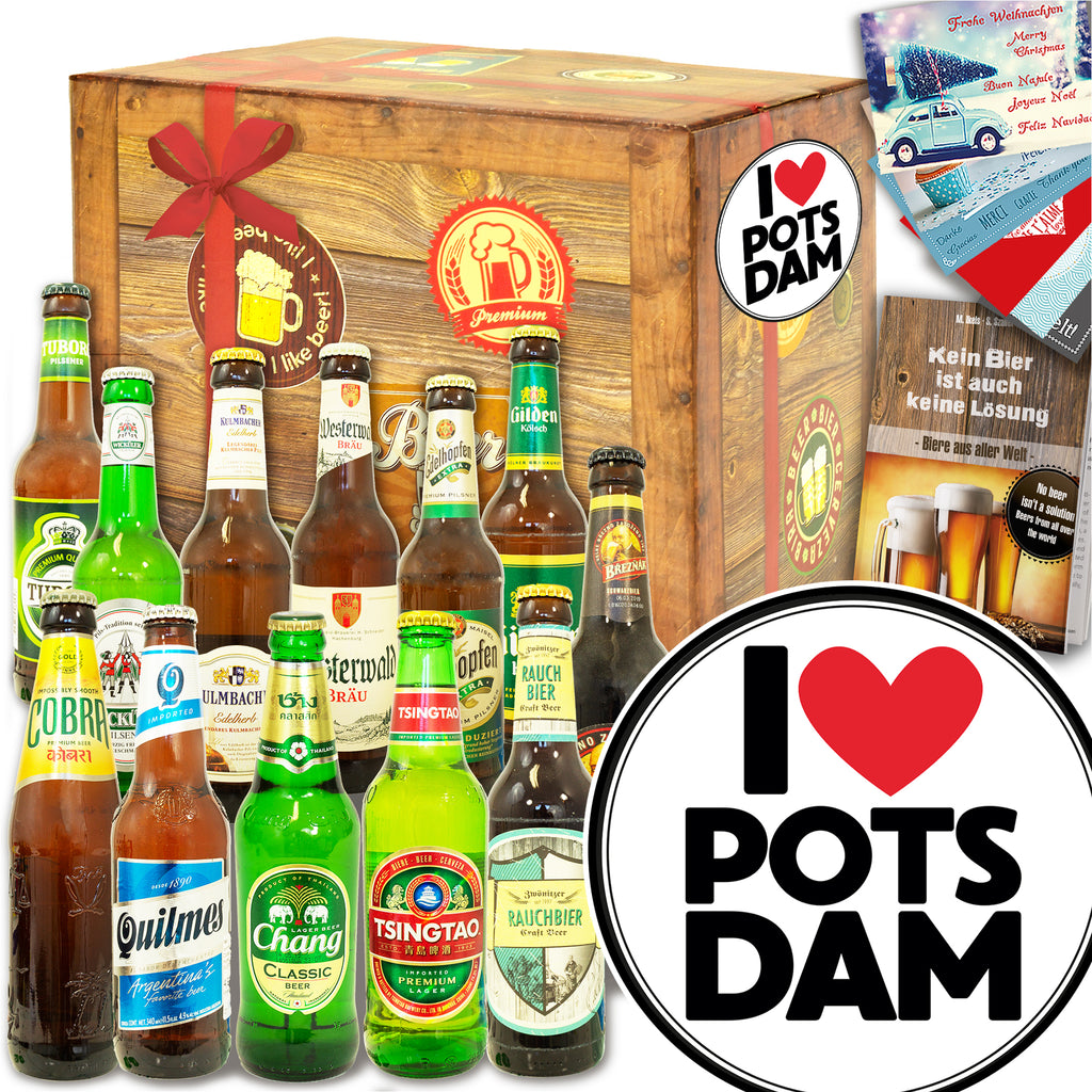 I love Potsdam | 12 Flaschen Biere Welt und Deutschland | Bierbox