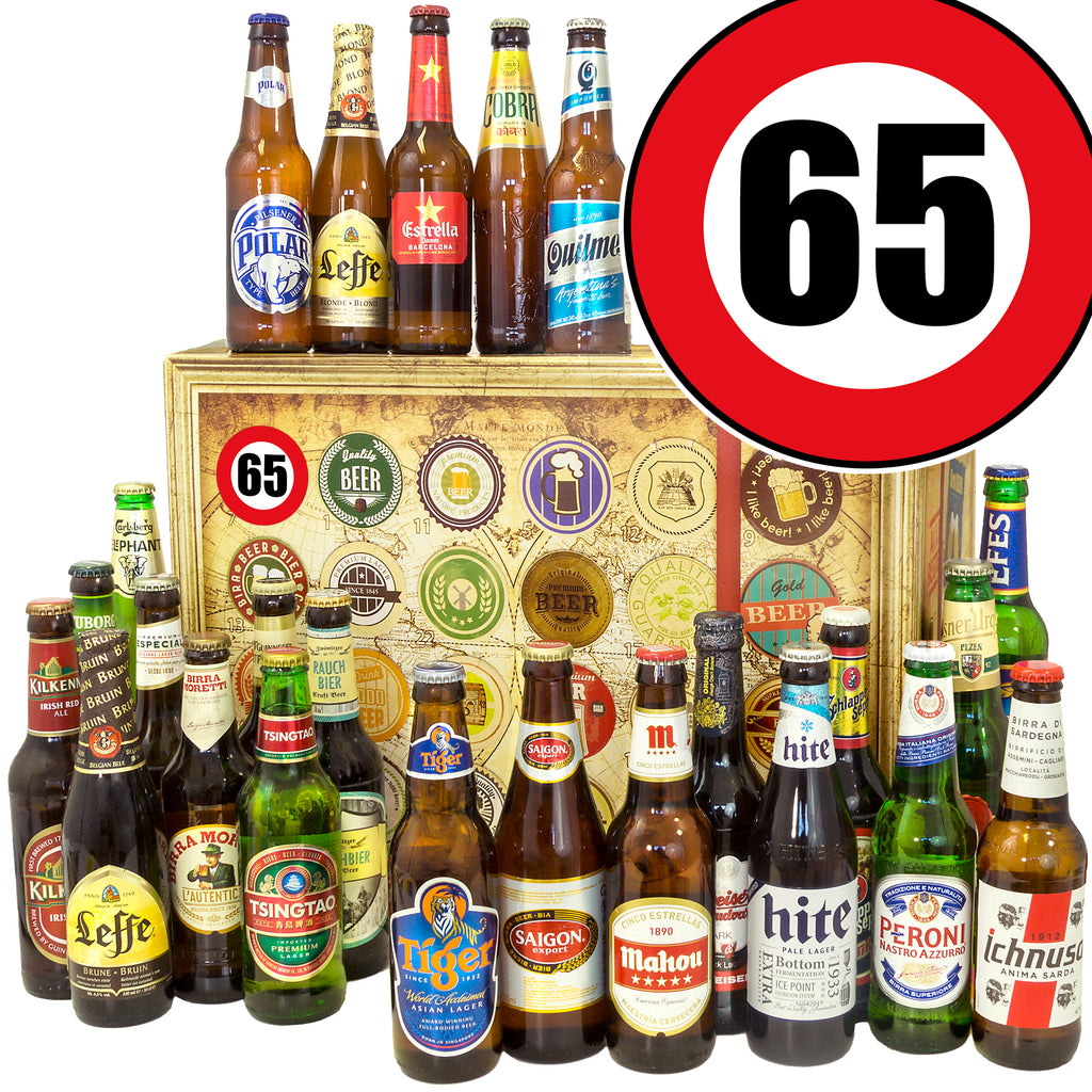 Geburtstag 65. | 24. Biersorten Biere der Welt | Geschenkset