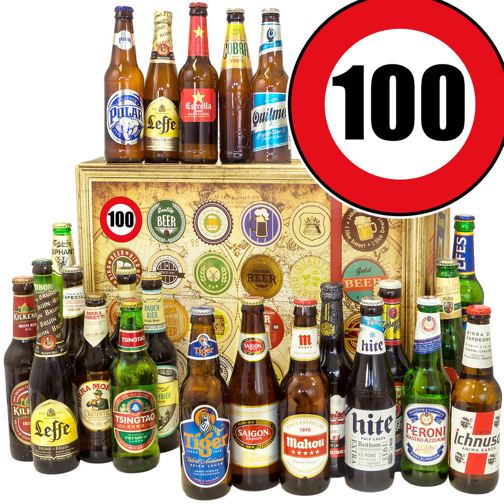 Zahl 100 | 24 Biersorten Bier International | Bierpaket