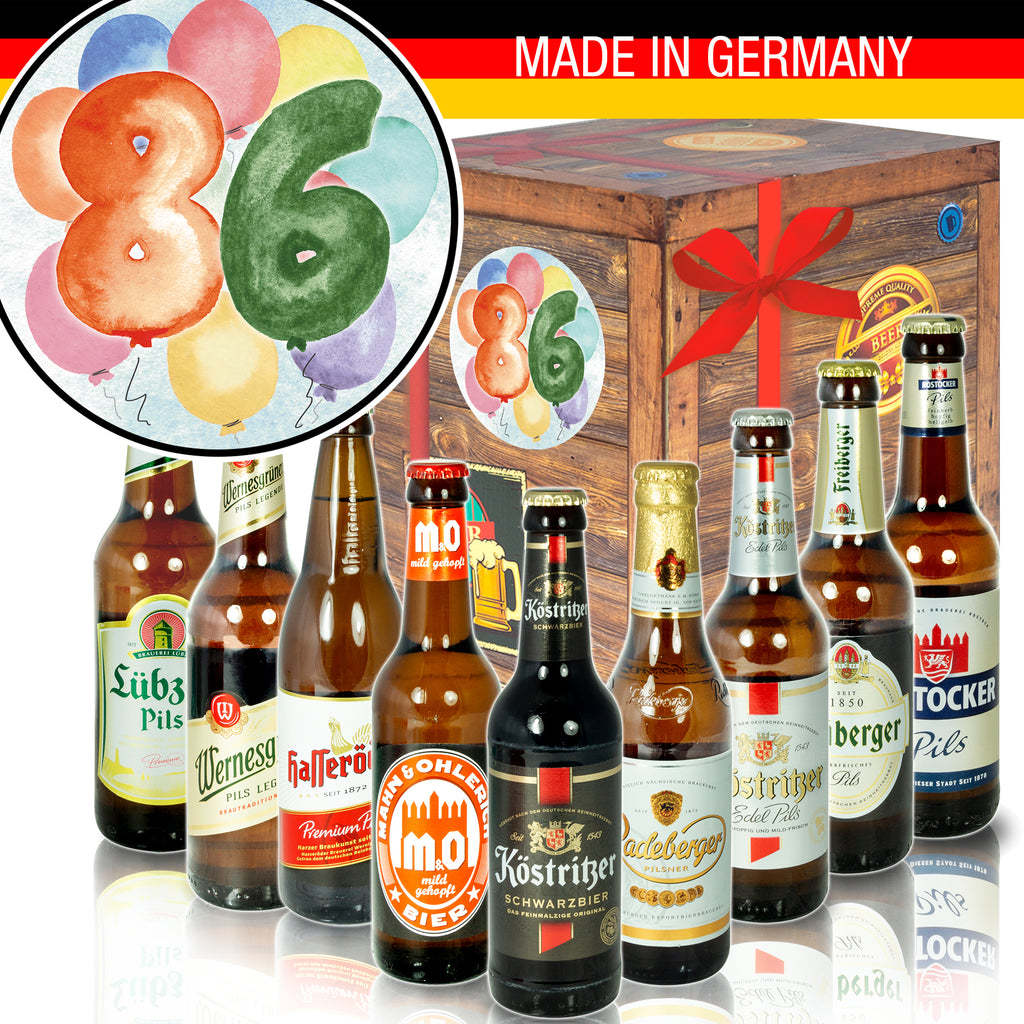Geburtstag 86 | 9x Bier Biere Ostdeutsch | Geschenk Set